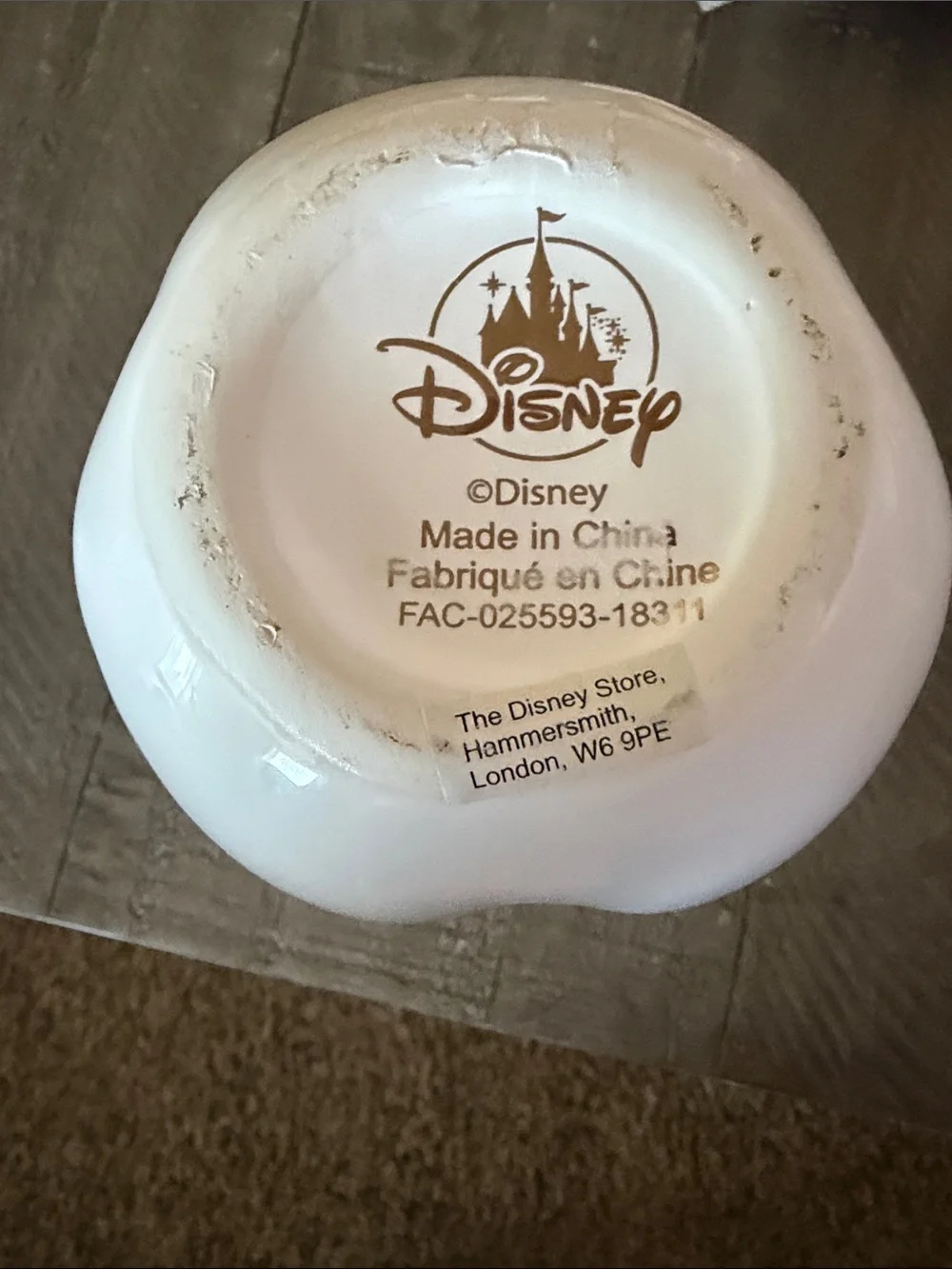 Disney White Mickey Head Ceramic Vase with Gold Trim